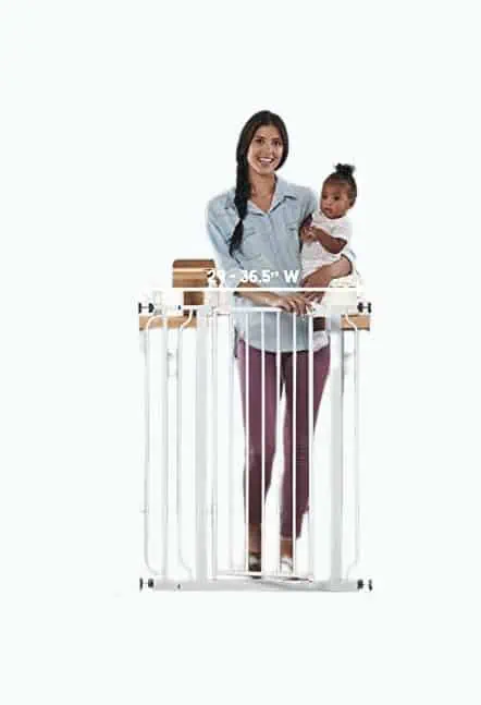 Product Image of the Regalo Easy Step 36' Extra Tall Walk Thru Baby Gate, Includes 4-Inch Extension...
