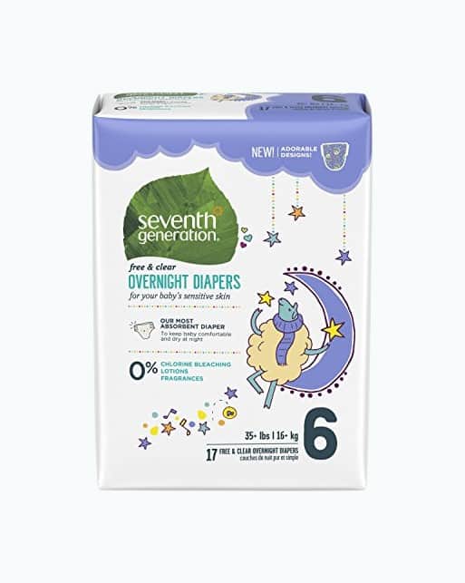 Product Image of the Seventh Generation Baby Free & Clear Overnight Diapers, Size 6 (68 Count)