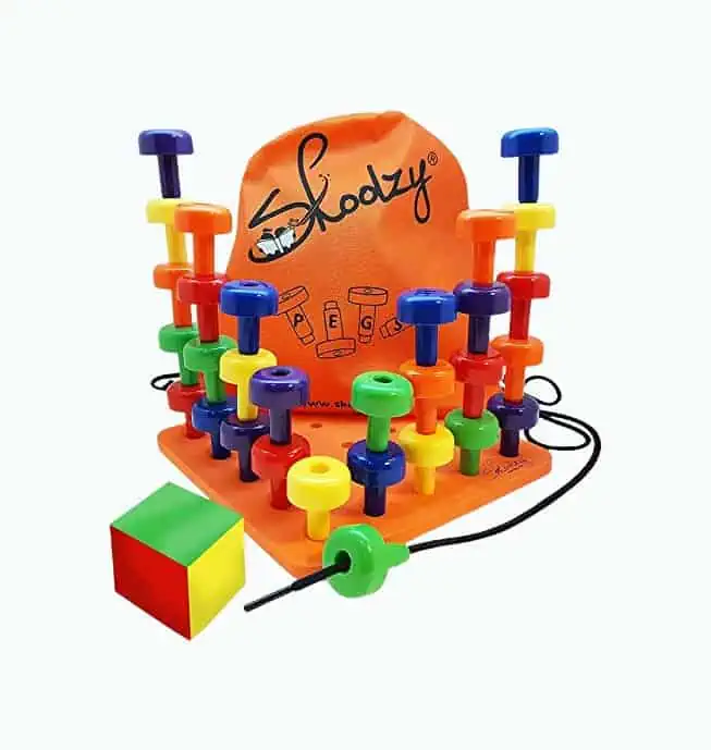 Product Image of the Skoolzy Montessori Sensory Pegboard 33 Piece Set - Develop Sensory Play...