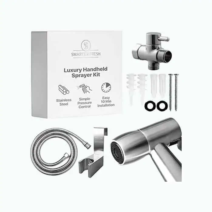 Modern Handheld Bidet Toilet Sprayer Set, Stainless Steel, Easy to Install  Toilet Paper Alternative, With Flow Control Valve (Ultra Minimalist)