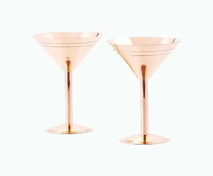 Product Image of the Solid Copper Martini Glasses By Old Dutch 