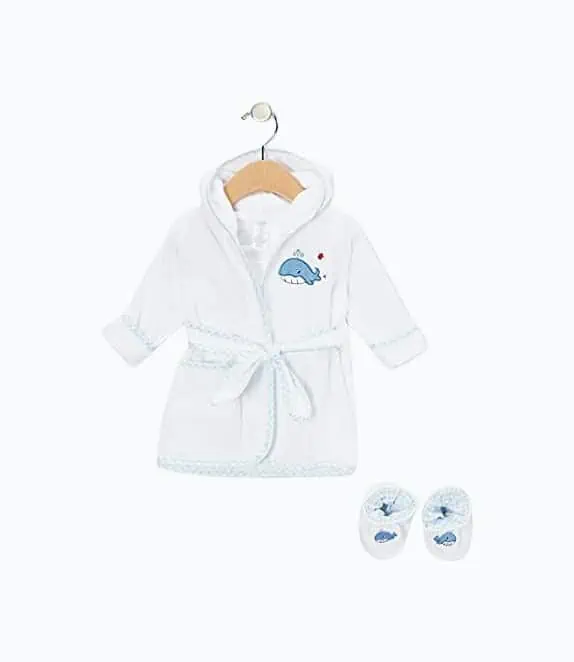 Product Image of the Spasilk Cotton Hooded Baby Bathrobe with Booties