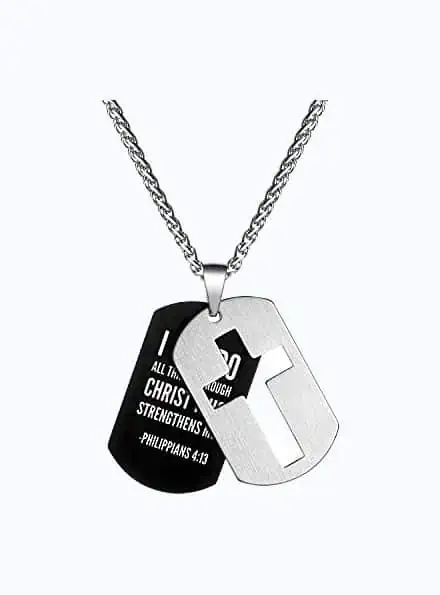 Product Image of the Stainless Steel Dog Tag Cross Necklace