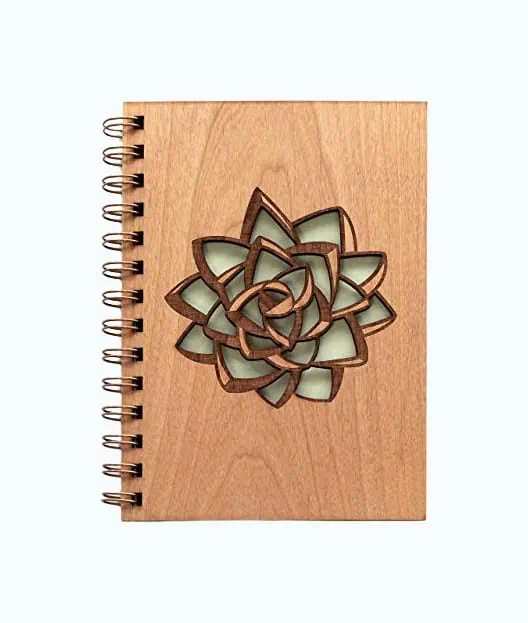 Product Image of the Succulent Laser Cut Wood Journal