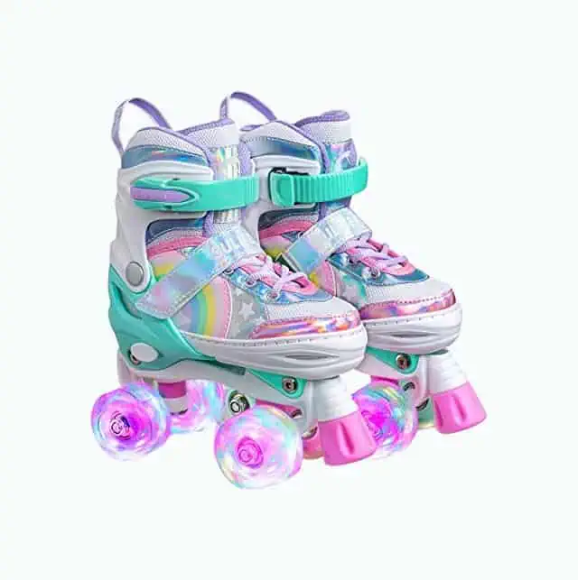 Product Image of the Sulifeel Rainbow Unicorn Light-Up Skates