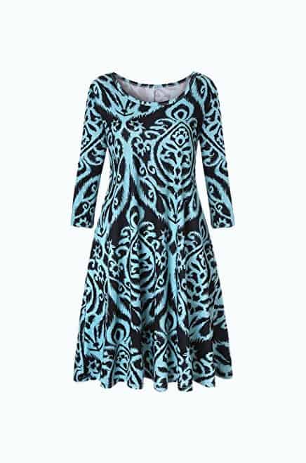 Product Image of the Tanst Sky Womens Casual Round Neck Plus Size Floral Tunic Shirt Dress with...