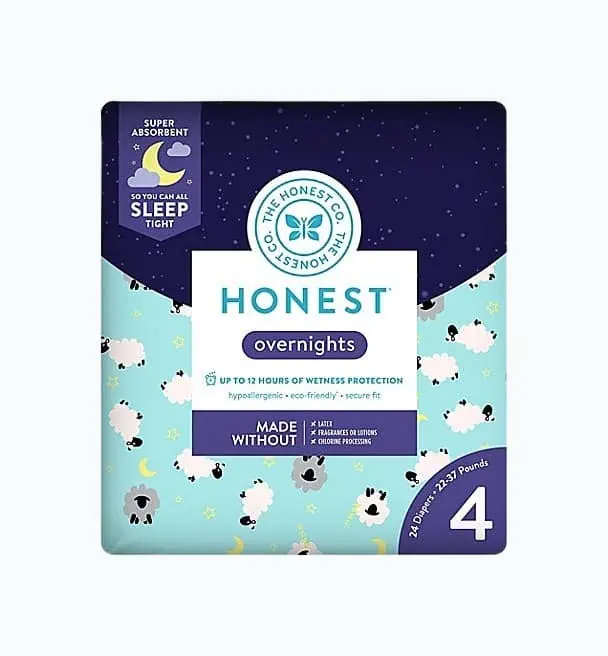 Product Image of the The Honest Company Overnight Diapers, Sleepy Sheep, Size 3, 104 Count, Pack of 4