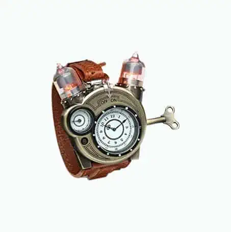 Product Image of the ThinkGeek Steampunk-Styled Tesla Analog Watch