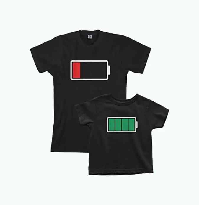 Product Image of the Threadrock Full and Low Battery T-Shirt Matching Set