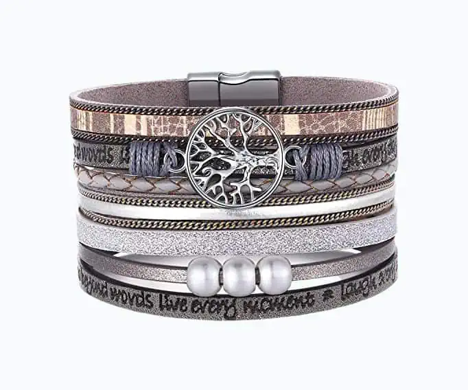 Product Image of the Tree of Life Leather Bracelets