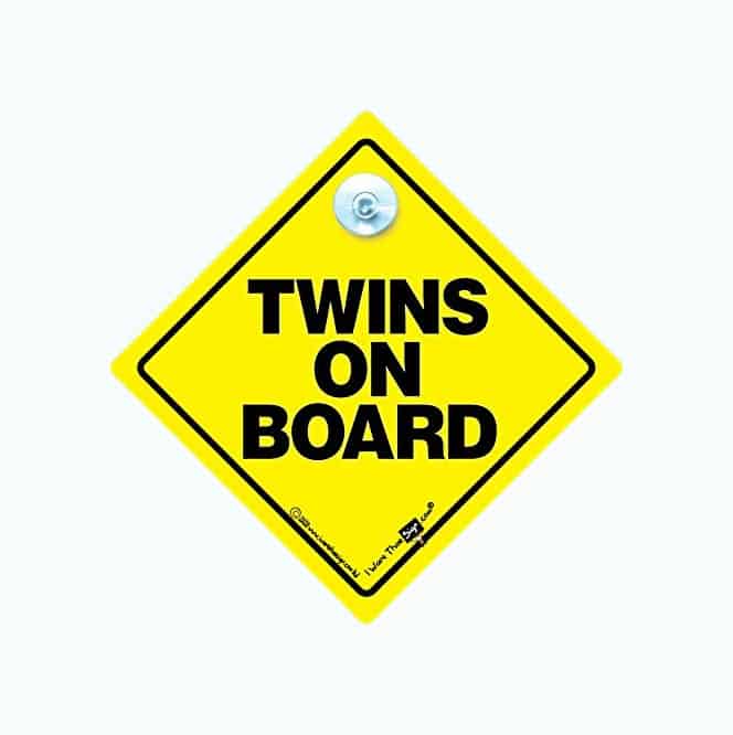 Product Image of the Twins On Board Car Sign, Baby on Board Sign Style Suction Cup Car Sign for Twins
