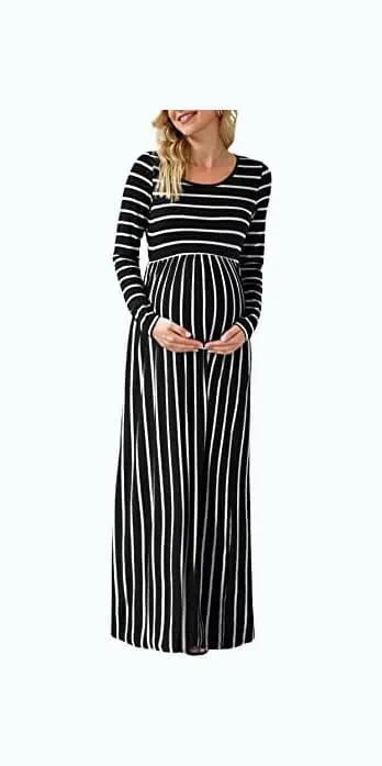Product Image of the Xpenyo Striped Maternity Dress with Pockets