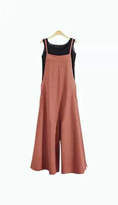 Product Image of the Yesno Loose Bib Pants with Wide Leg Jumpsuits 