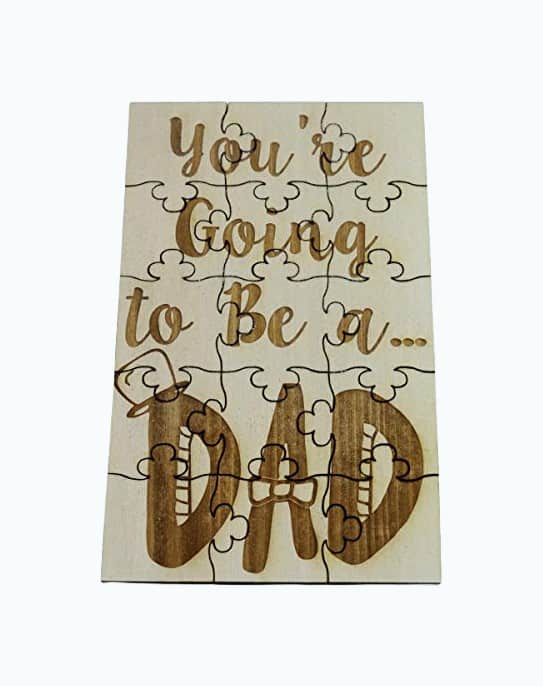 Product Image of the You're Going to Be a Dad - 15 Piece Basswood Jigsaw Puzzle, Surprise Pregnancy...