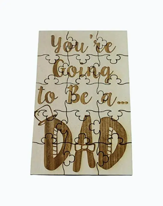Product Image of the You're Going to Be a Dad - 15 Piece Basswood Jigsaw Puzzle, Surprise Pregnancy...