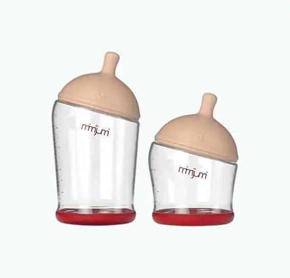 Product Image of the mimijumi Baby Bottle Set - Starter Anti-Colic Bottles for Newborns - 4 oz and 8...
